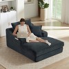 Dolonm Single Recliner, Compression Boneless Sofa, Cup Holder and Side Pocket Design, Corduroy Fabric, Detachable and Washable - 3 of 4