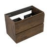 DOMETOUR Alice-30W-105,Wall mount cabinet WITHOUT basin, Walnut color, With two drawers, Pre-assembled - 3 of 4