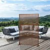 SpassWay 72"H 47"W Outdoor Metal Garden Trellis Privacy Screen Lattice Panel Indoor Room Divider - 2 of 4