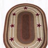 Earth Rugs Oval Patch Tread – Burgundy Stars Braided Jute Rug, 5'x8', Rustic Americana Area Accent - 3 of 3