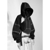 Clotth Women's Cutout Super Crop Hoodie - Color Block Backless Long Sleeve, Hip Hop Pullover Top, Sweatshirt with Contrast Stitching - 2 of 4