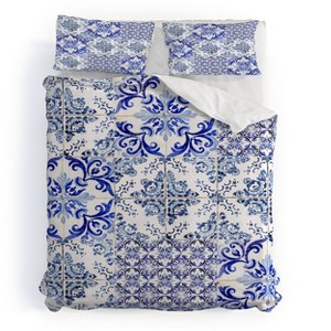 Deny Designs 3pc King Ingrid Beddoes Portuguese Azulejos Duvet and Sham Set - 1 of 4