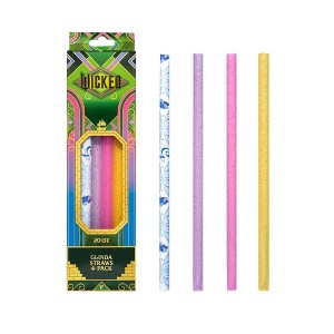 CharCharms 4pk 20oz Water Bottles Straws Wicked 2 Glinda - 1 of 4