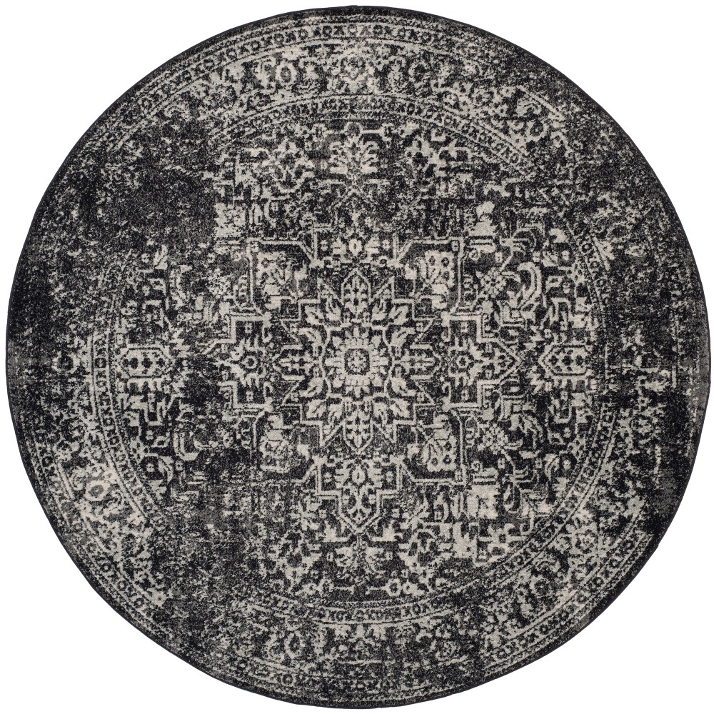 5'1inX5'1in Loomed Medallion Round Area Rug Silver - Safavieh