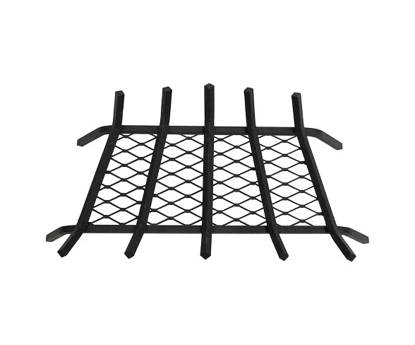 Pleasant Hearth 1.5" Steel Grate 24", 5 bar with Ember Retainer - Black