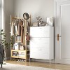 Vynxaria White Shoe Storage Cabinet with 3 Flip Drawers for Entryway - 3 of 4