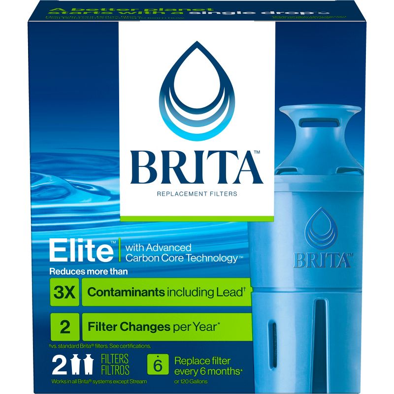 Brita 2ct Elite Replacement Water Filter for Pitchers and Dispensers, 3 of 13