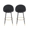 Christopher Knight Home Kai Modern Velvet Upholstered Bar Stools with Metal Frame (Set of 2) - 2 of 4