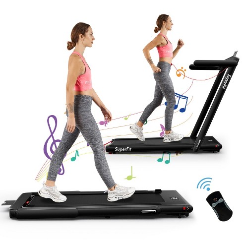 Superfit Up To 7.5mph 2.25hp 2 In 1 Single Display Screen Folding Treadmill  Remote Control W/ App Control Speaker Black : Target