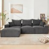 GustoWave 110" Modular Sectional Couches for Living Room, Cloud Corduroy 3-Seater Boneless Couch with Chaise, No Assembly Required - 2 of 4