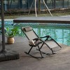 Outsunny Outdoor Rocking Chairs, Foldable Reclining Anti Gravity Lounge Rocker w/ Pillow, Cup & Phone Holder, Combo Design w/ Folding Legs - 2 of 4