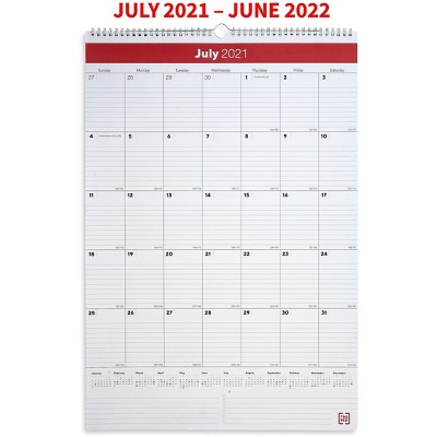 TRU RED 2021-2022 Academic 15" x 22" Monthly Calendar Black/Red (TR54275-21)