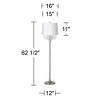 360 Lighting Modern Chandelier Floor Lamp 62.5" Tall Brushed Nickel White Fabric Drum Shade for Living Room Reading Bedroom Office - 3 of 3