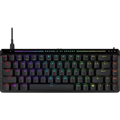 ROG Falchion Ace HFX 65% gaming keyboard with ROG HFX magnetic switches, rapid trigger toggle, 8000 Hz polling rate, three-layer dampening foam
