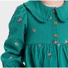 Toddler Girls' Long Sleeve Embroidered Woven Dress - Cat & Jack™ - 4 of 4