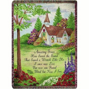 Amazing Grace Cotton Tapestry Throw – 50x60 inch by Manual Woodworkers and Weavers - 1 of 3