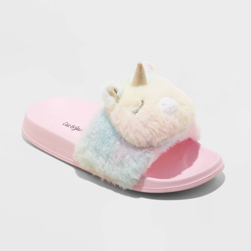 Kids' Lea Unicorn Footbed Slide Slippers - Cat & Jack™, 1 of 6