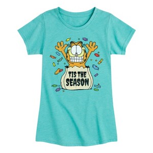 Girls' - Garfield - Tis The Season Fitted Short Sleeve Graphic T-Shirt - 1 of 4