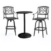 GDFStudio Dunlap Outdoor Cast Aluminum Swivel 3 Piece Bar Set - 2 of 4