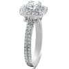 Pompeii3 1 1/3 Ct Cushion Halo Diamond Pave Engagement Ring 14k White Gold - 2 of 4
