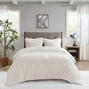Lyngins Arctic Faux Fur Checkerboard Comforter Set, Hypoallergenic Bedding Set with Matching Shams, Oeko-Tex Certified, Twin Size Quilt Bedding Set - 3 of 4