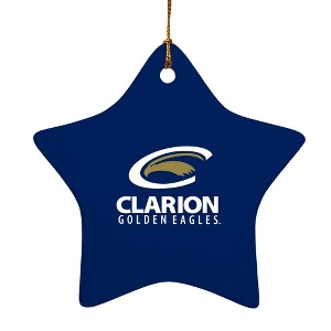 Clarion University Foundation Primary Logo StarShaped Porcelain Holiday Christmas Tree Ornament  3.1" - 1 of 4