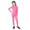 EVERYDAY KIDS Girls Thermal Underwear Set – Long Johns Base Layer for Cold Weather – Microfleece & Moisture-Wicking, Pink - 3 of 4