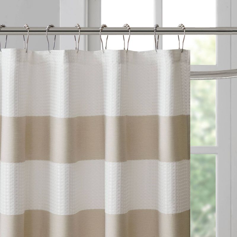 Spa Waffle Shower Curtain with 3M Treatment, 3 of 9