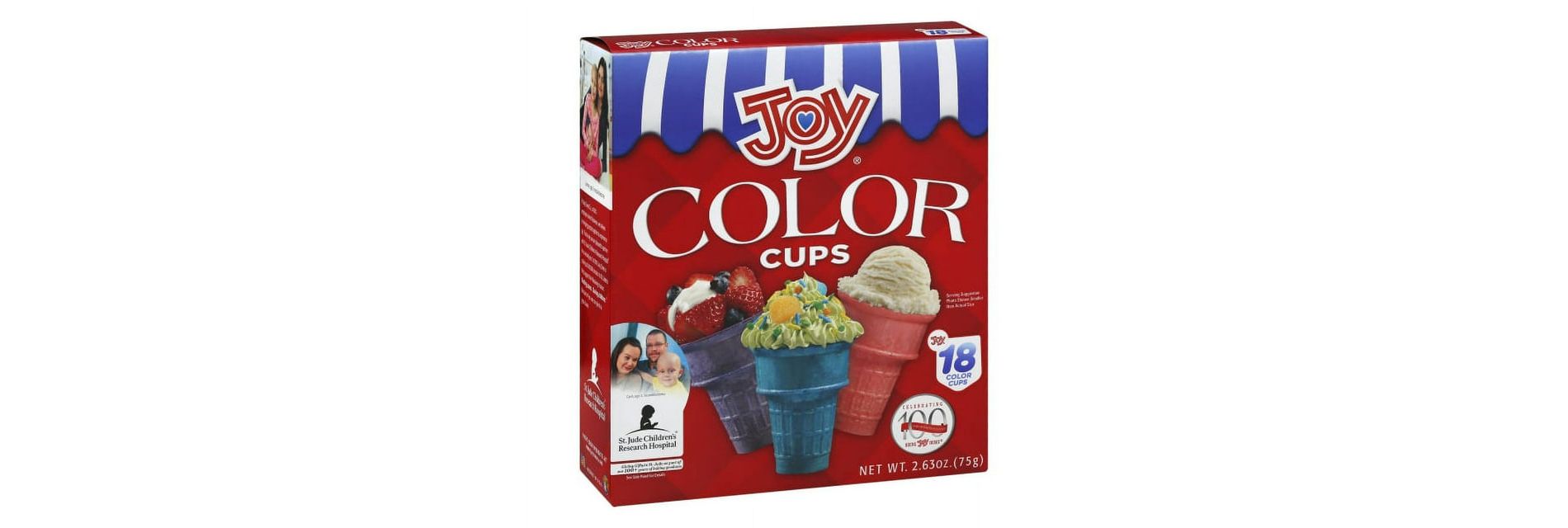 Joy Color Ice Cream Cups, 18 ct, 2.63 ozm Pack of 4
