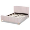 Nami Velvet Platform Bed - Baxton Studio - 3 of 4