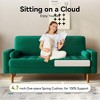 Vipbear 57" Green Small Loveseat Sofa with Throw Pillow for Small Spaces,Velvet Mini Couches Tool-Free Setup Sofa Couch for Bedroom,All-Wood Couches - 3 of 4