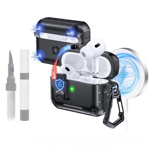 HTUTWOO Airpods Pro 3rd Automatic Opening Protective Case Full-Body Protective with Built-in Magnets and Carabiner - 1 of 4