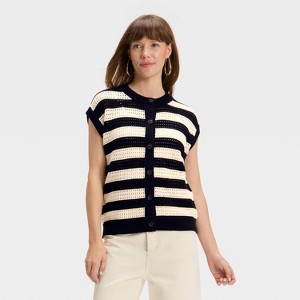 Women's Pointelle Sweater Vest - Universal Thread™ - 1 of 3