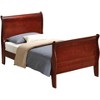 Passion Furniture Louis Philippe Twin Sleigh Bed with Headboard and Footboard - 2 of 4