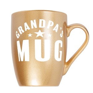 Elanze Designs Father's Day Appreciation Coffee Cup Mug 10 Ounce Ceramic With Shimmery Metallic Finish Grandpa's Mug Vegas Gold - 1 of 4