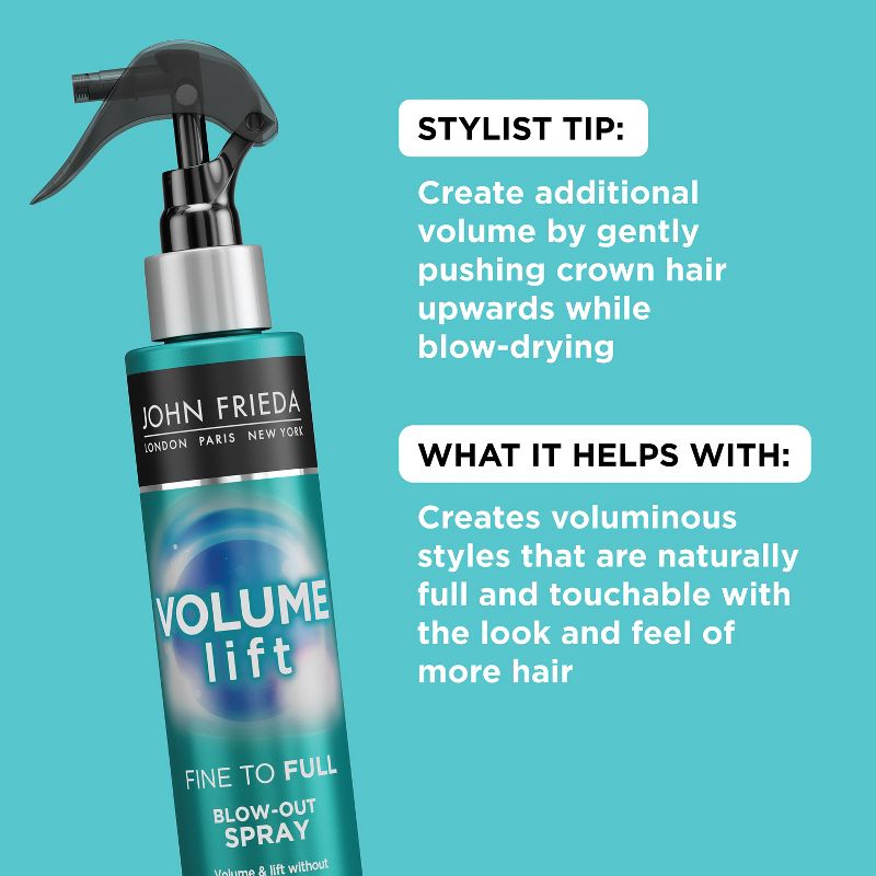 John Frieda Volume Lift Fine To Full Blow-Out Spray, Fine or Flat Hair, Safe for Color Treated Hair - 4 fl oz, 5 of 7