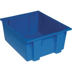 Quantum Storage Systems Stack And Nest Tote, 23-1/2"W X 19-1/2"D X 10"H, Heavy Duty, 2.00 Cu. Ft. Capacity, Blue Polypropylene - 1 of 1
