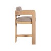 Meridian Furniture,Sacha Brown Linen Textured Fabric Stool - 4 of 4