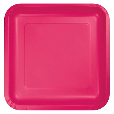 Hot Magenta Pink 7" Dessert Plates - 18ct