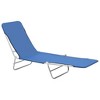 vidaXL Folding Sun Loungers 2 pcs Steel and Fabric Blue - 3 of 4