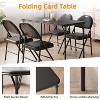 4 Feet Folding Table Indoor Outdoor, Lockable Metal Legs Support, Upholstered PU Leather Tabletop, for Picnic Parties BBQ Camping - 4 of 4