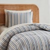 Nestl Comforter Set, 7pc Bed in a Bag, Modern Comforter Sets with Sheets, Striped Design Bed Set - 3 of 4