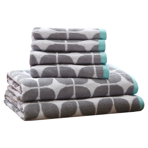 Alev Jacquard Bath/Hand Towels Set Blue - Linum Home Textiles
