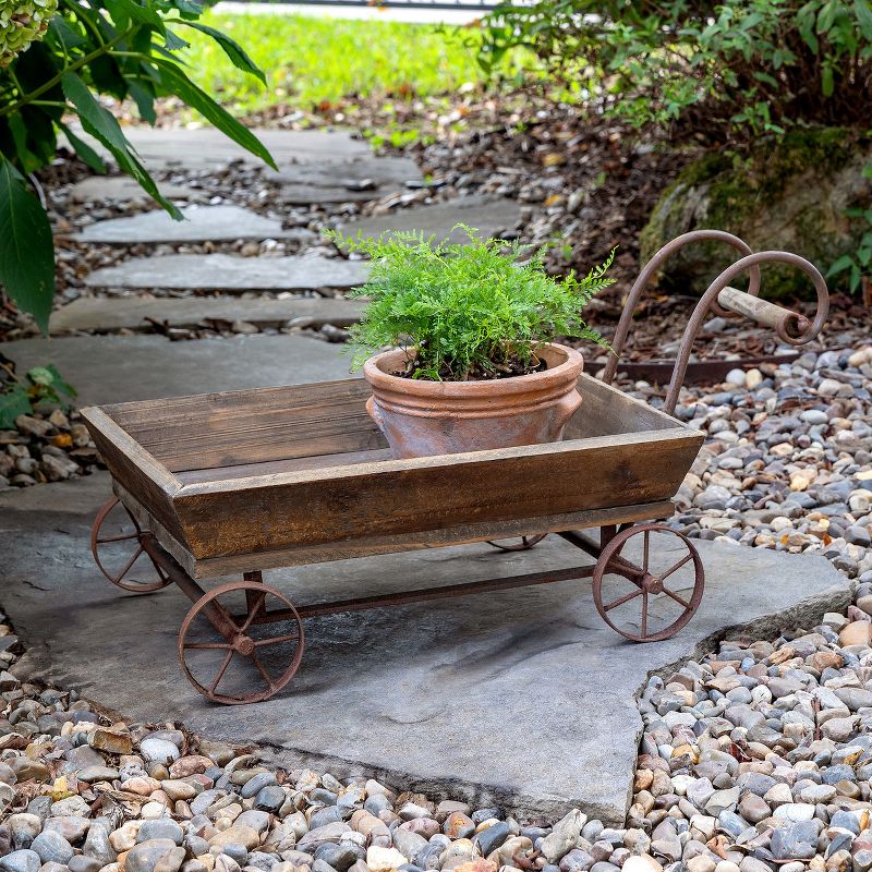 Park Hill Collection Wooden Garden Wagon, 2 of 5
