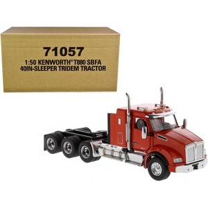 Kenworth T880 SBFA 40" Sleeper Cab Tridem Truck Tractor Orange 1/50 Diecast Model by Diecast Masters - 1 of 3