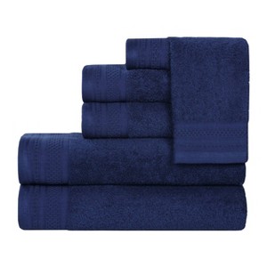 Honeycomb Waffle Border Cotton Medium Weight Towel Set by Blue Nile Mills - 1 of 4