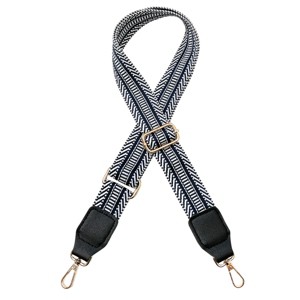 Wrapables Wide Adjustable Crossbody Handbag Strap, Women's Replacement Bag Strap for Purses, Navy w/ Leather Ends - 1 of 4