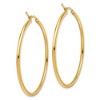 Black Bow Jewelry 2mm Round Hoop Earrings in 14k Yellow Gold, 45mm (1 3/4 Inch) - 3 of 4