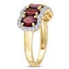 EVERLY JEWELRY | Yellow Plated Sterling Silver 2 3/4 CT TGW Garnet White Topaz Fashion Ring - 2 of 4
