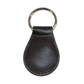 Boston Leather Smooth Leather Tear Drop Key Fob Keychain